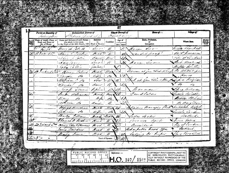 Tucker (Mary Jane) 1851 Census